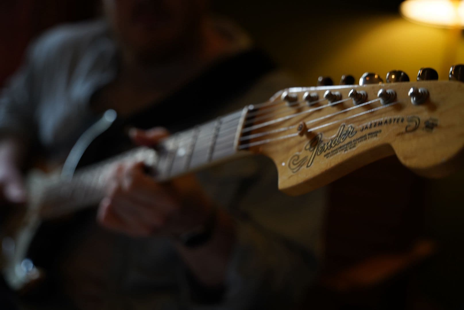 Close-up of a Fender Jazzmaster headstock